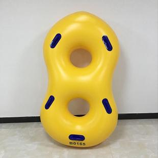 直销水上乐园双人皮筏PVC充气防滑滑水圈加厚高弹耐磨0.75MM浮圈