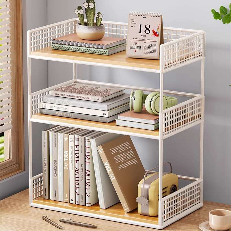 书本收纳架桌面收纳盒桌上多层大容量置物柜子学习桌上分层整理箱