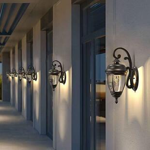 庭院大门围墙灯古典风格艺术造型壁灯复古市电户外防水照明灯具