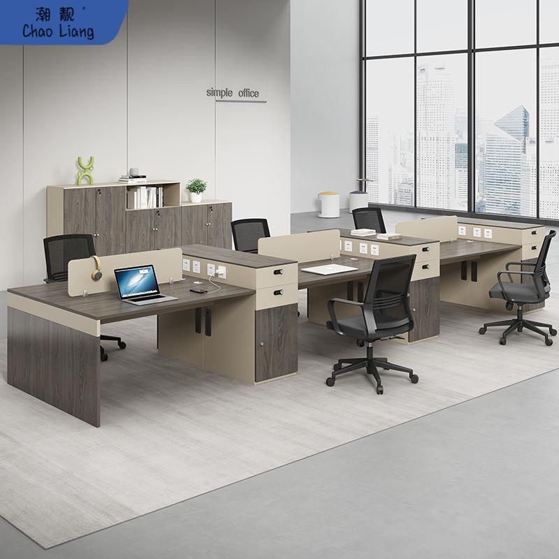 新款现代简约办公室工位办公桌屏风隔断职员桌椅组合一整套电脑桌