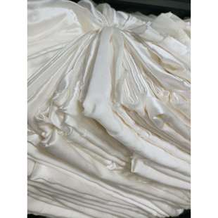 真丝绸布料桑蚕丝真丝弹力缎素绉缎大块零头布白色处理