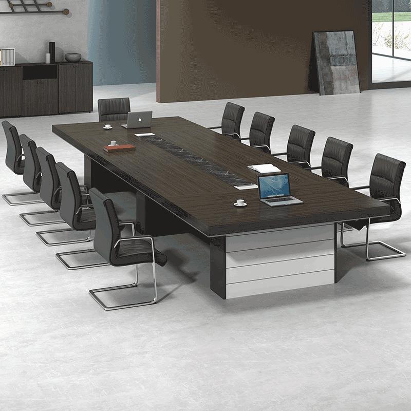 会议桌长桌会议室洽谈桌椅组合现代简约工作桌大型会客接待桌加厚