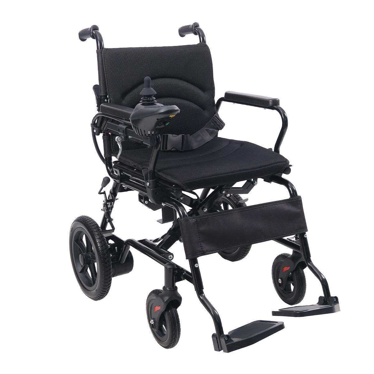 轻便型轮椅可折叠电动手推两用轮椅老年人残疾人代步车