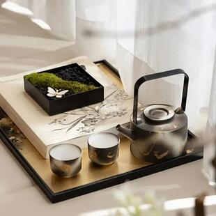 组合托盘茶具茶室桌面样板间新中式现代装饰摆件摆设客厅茶几搭配