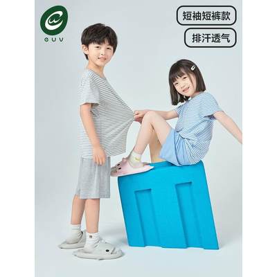 euv 莫代尔儿童睡衣春秋男童女童夏季薄款a类家居服小孩中大童