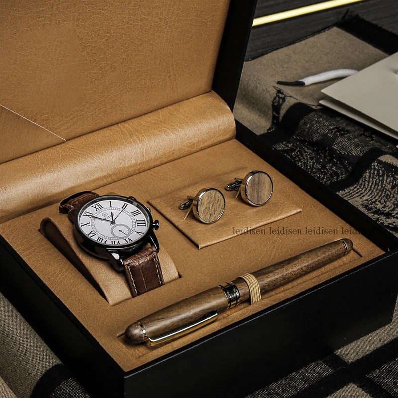 意式手表套盒男士绅士妆台收纳盒袖扣钢笔衣P帽间样板房展示摆件