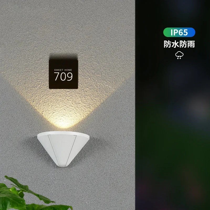 新款壁灯led户外防水防生锈店面招牌门口M射灯墙壁接线入户门牌灯