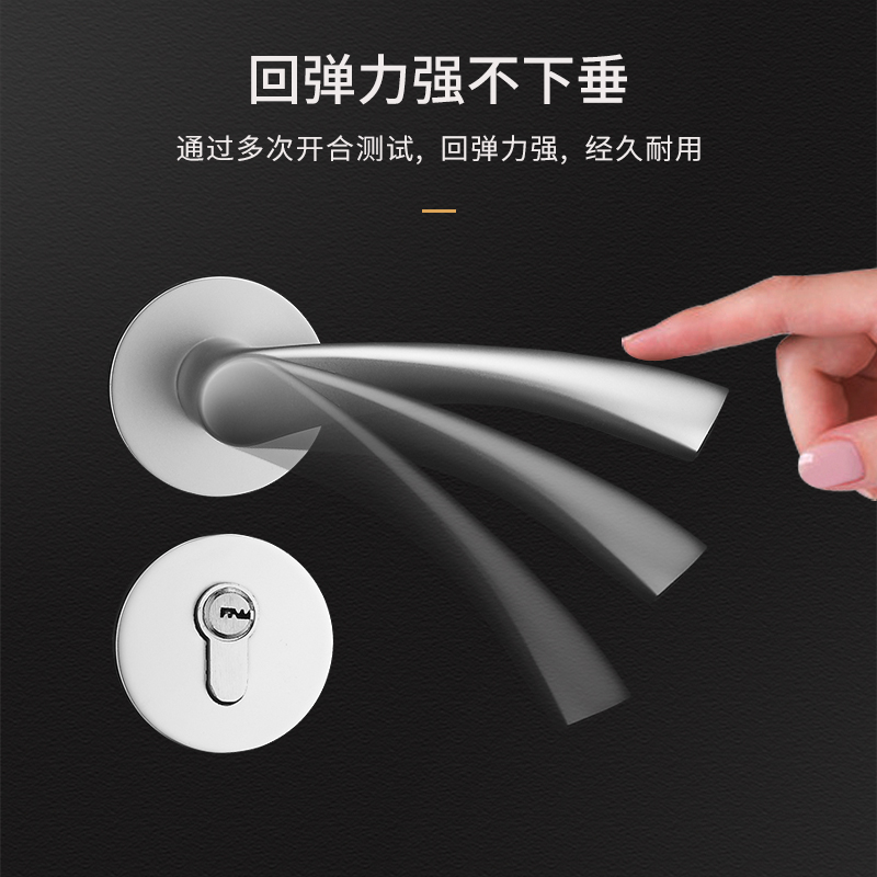 欧式家用太空铝卧室静音执手锁室内机F械门锁木门分体把手五金锁