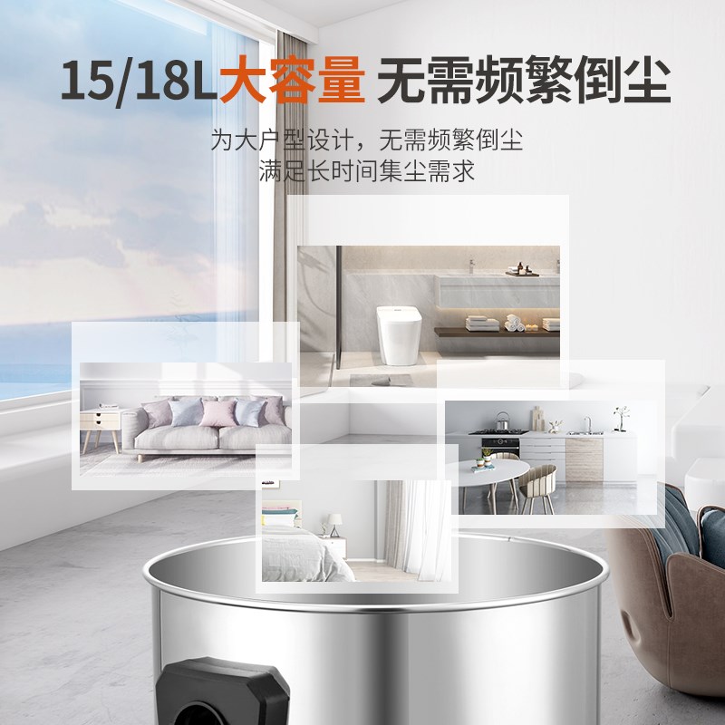 吸尘器大c吸力家用强力大功率工业美缝专用洗车用商用粉尘吸尘机