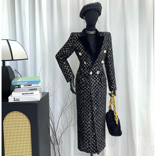 品诺狐棉超长款欧美范修身显瘦