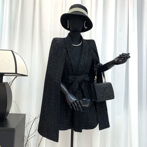 时尚复古中长款品诺狐小香风