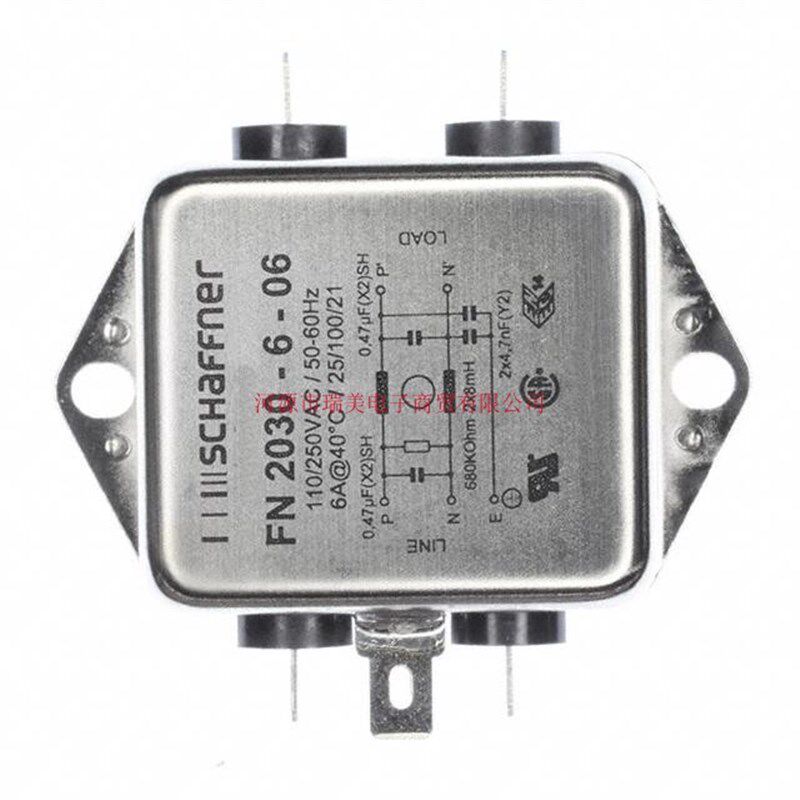 SCHAFFNER夏费纳6A250V8mH电力线滤波器模块底座安装FN2030-6-06