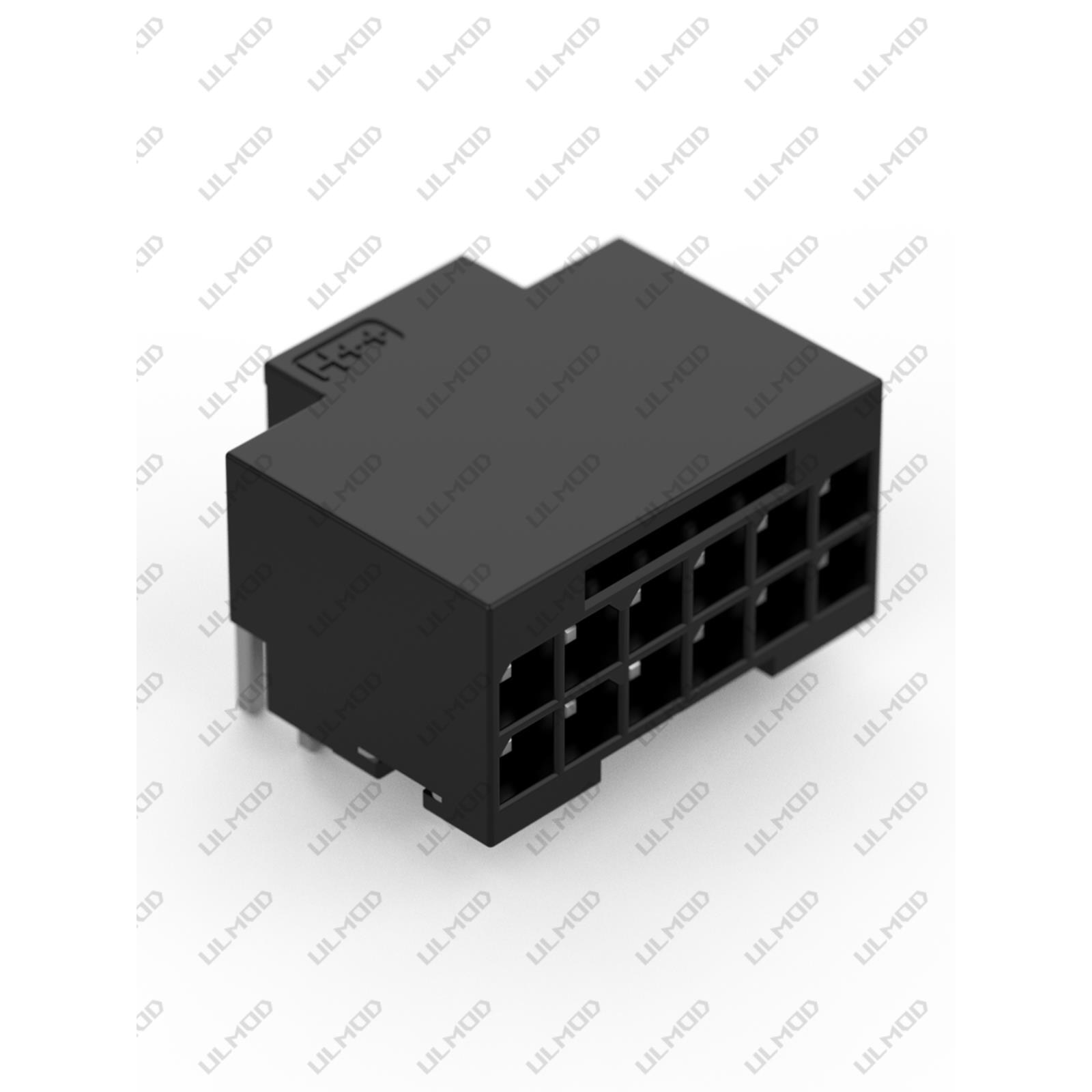 ULMOD 显卡PCI-E5.0显卡供电母座 16P 12V 12+4P H++ 反弯头 HPWR