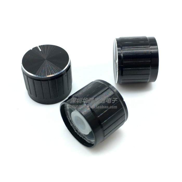黑色铝合金旋钮21*17MM电位器编码器波段开关帽花轴半轴内孔6MM