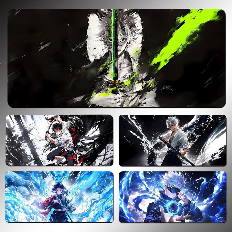 炫酷风鼠标垫超大动漫游戏电竞锁边办公桌面垫键盘垫桌垫锁边定制