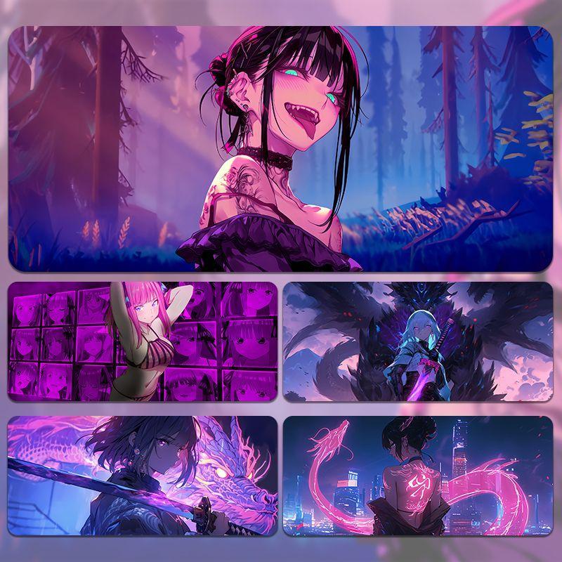 高颜值炫酷鼠标垫游戏动漫办公桌垫电脑键盘超大护腕垫滑鼠垫防滑