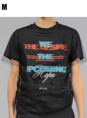 MSGM女式短袖圆领T恤