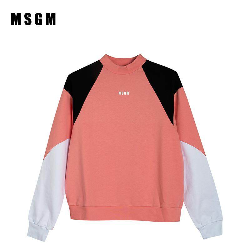 女士秋冬新款拼色圆领卫衣