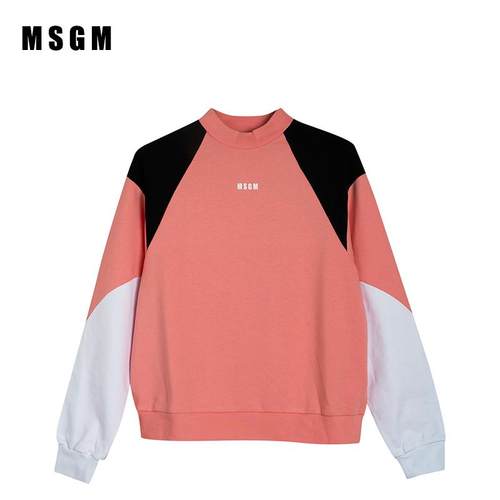 女士秋冬新款拼色圆领卫衣