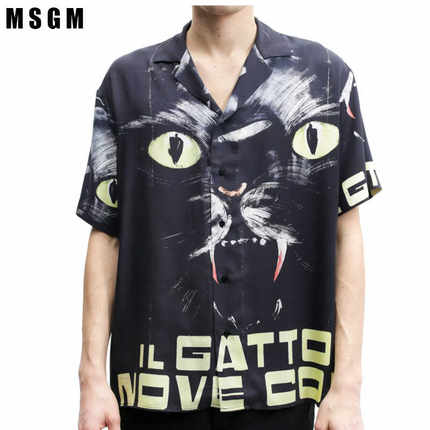 MSGM时尚满印短袖衬衫