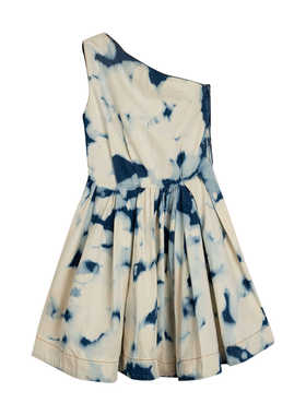 全新未使用MSGM小众设计气质收腰蓝色吊带连衣裙