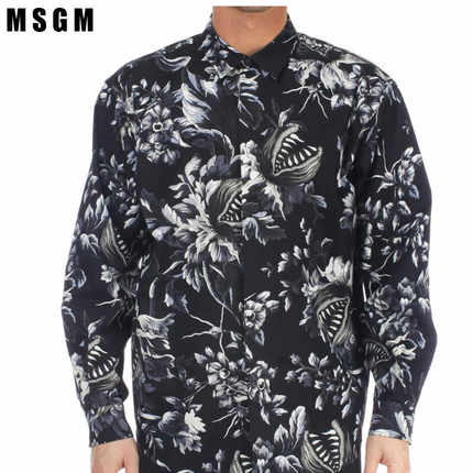 孤品特价MSGM新款时尚休闲百搭印花长袖衬衫
