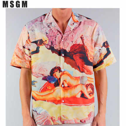 孤品特价MSGM花卉印花短袖衬衫