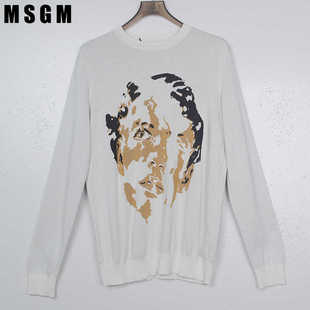 MSGM情侣提花百搭毛线衣