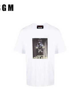 MSGM短袖T恤男重磅潮流印花夏季上衣体恤