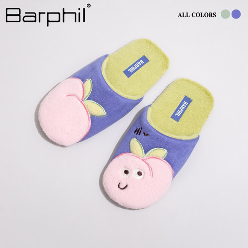 Barphil拖鞋女2026新款秋冬季室内家居可爱屁桃棉拖包头毛绒亲肤