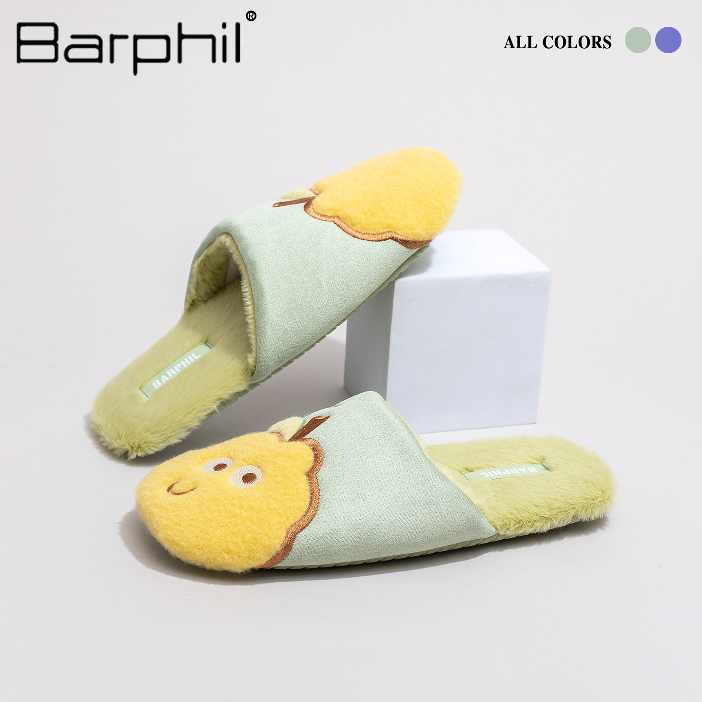 Barphil拖鞋女2026新款秋冬季室内家居可爱卡通鸭梨棉拖百搭静音