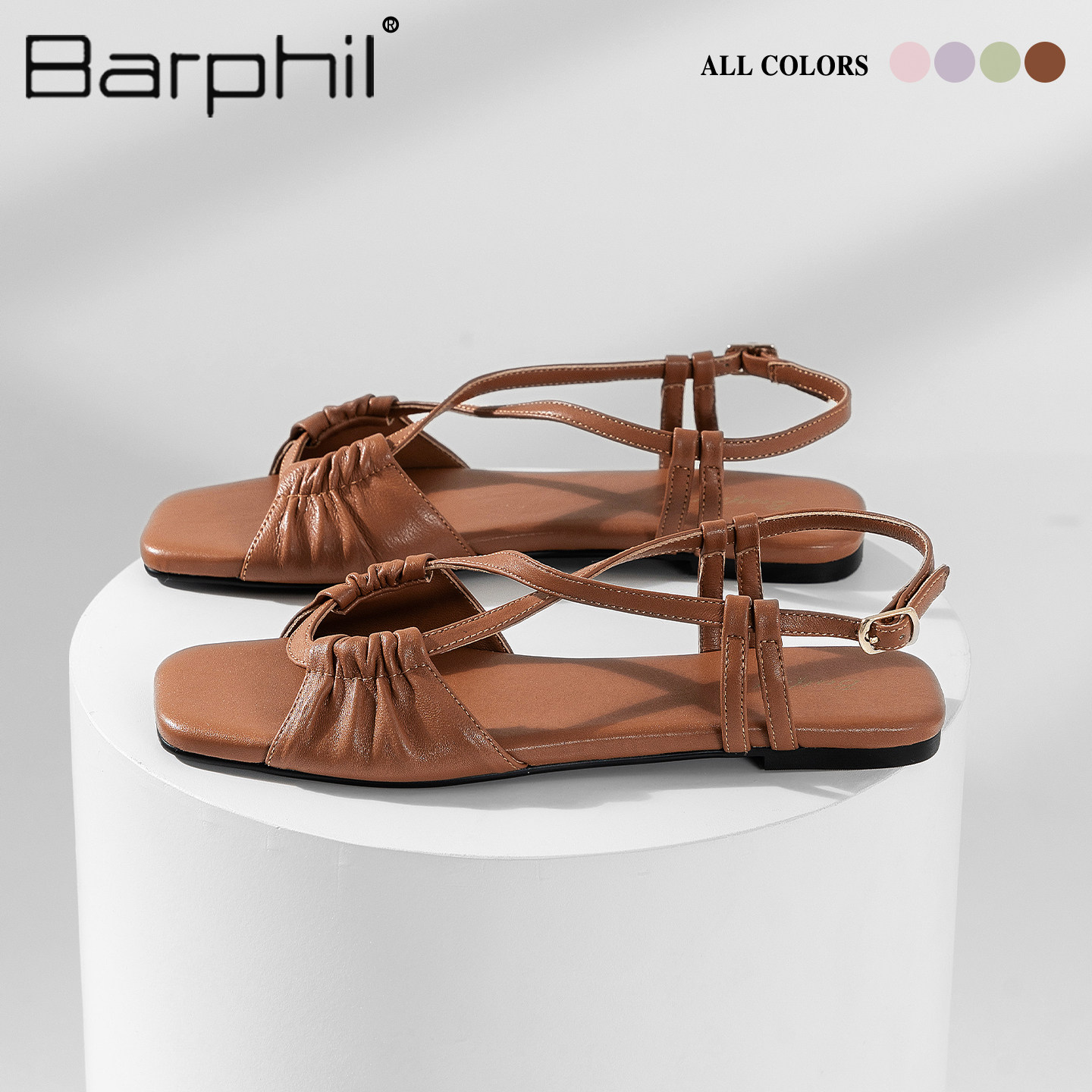 Barphil【旷野的风】凉鞋 真皮手工女鞋镂空显瘦平底凉鞋女软底图片