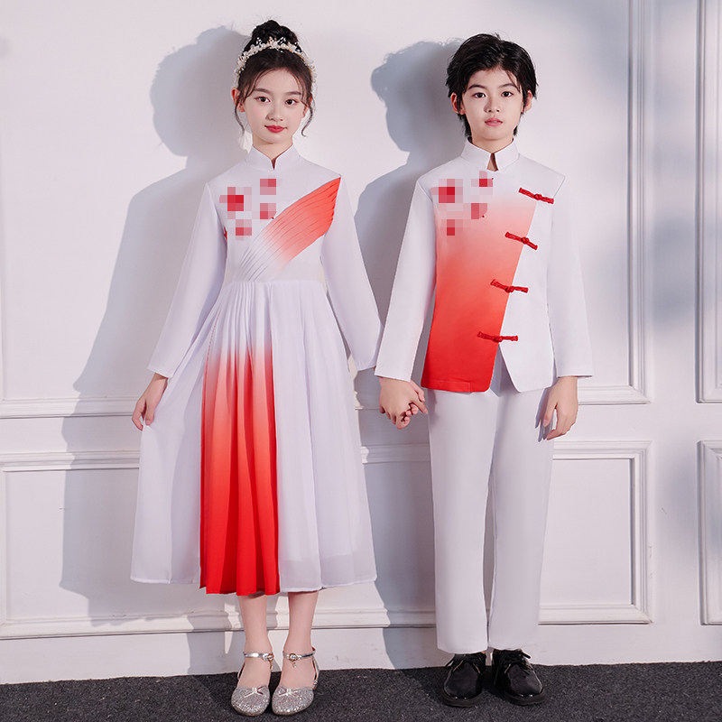 儿童演出服万疆大合唱服男女童红歌比赛诗歌朗诵国庆节元旦表演服