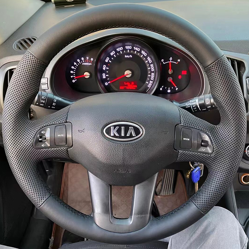 适用于起亚方向盘套真皮11-12-14-16款智跑把套手缝专用全包款
