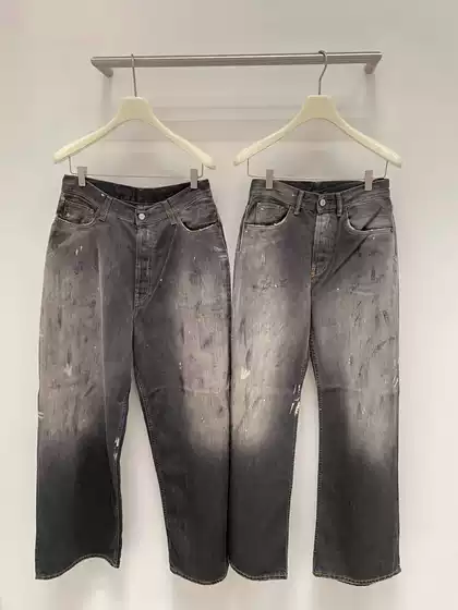 [Ceiling] Ac Style Splatter Ink Distressed Loose Straight-Leg Baggy Wide-Leg Jeans 2021m/2023m