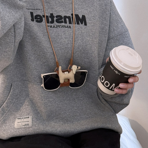 ins博主同款可爱腊肠狗墨镜挂绳项链长款防脱落眼镜收纳挂脖配饰