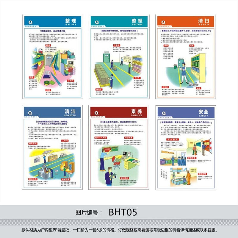 好货企业文化挂图6S管理标准6S宣传海报6S贴纸6S标语套图BHTBHJBH