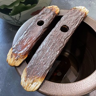 陶瓷竹排流水横杆流水陶罐出水口上景大水缸养鱼缸上竹筏造景装饰