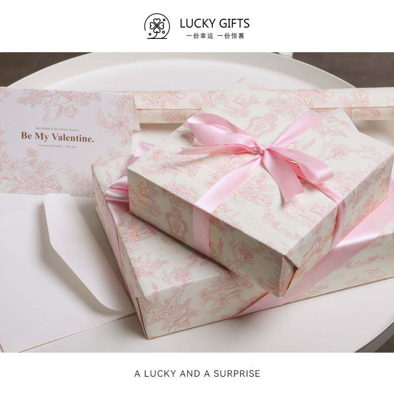 教师节老师礼物包装纸复古欧式粉红色婚庆伴手礼品纸手提袋手工纸