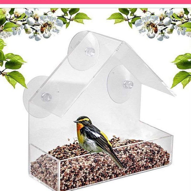 喂鸟器窗户吸窗带吸盘阳台引鸟布施防雨悬挂式压克力鸟笼鸟食盒,宠物/宠物食品及用品,鸟禽喂食器/喂水器,淘宝优惠券,粉丝福利购,淘宝优惠卷
