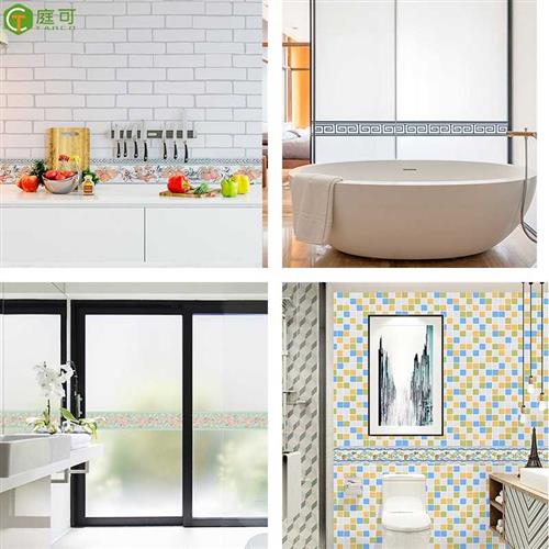 腰线自粘壁纸厨房墙贴纸玻璃门防撞贴装饰条瓷砖分割线踢脚板贴纸