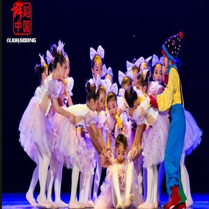 好货l六一小荷采风妞与丑妞儿丑童演出服女童纱裙小丑舞蹈表演布