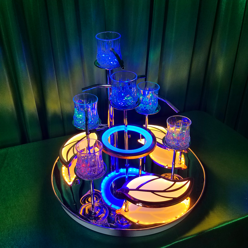 婚庆香槟塔婚礼酒塔烛台两用款2021新款发光杯塔求婚塔许愿台道具
