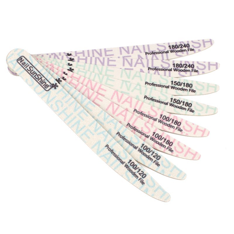 50Pcs/Lot Wooden Nail Files 100/120/150/180/240 Colorful Ne