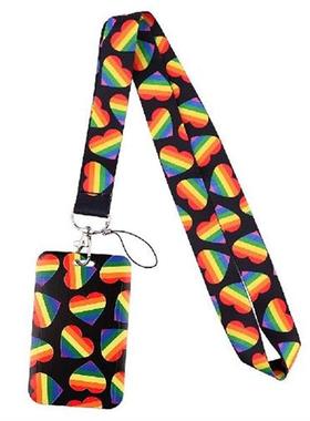 Pink Love Neck Strap Lanyard for Key ID Card Mobile Phone