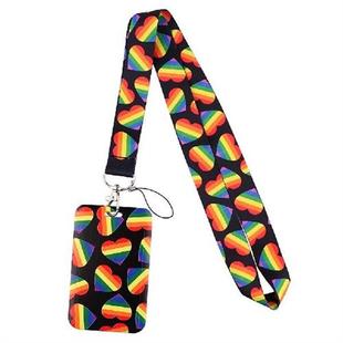 Key Phone Neck Mobile Card for Lanyard Strap Love Pink