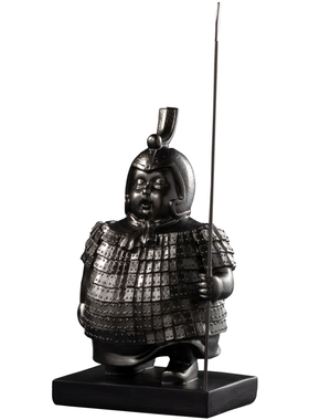 新中式玄关秦兵马俑摆件办公桌面工艺品书柜书架摆设博古架装饰品