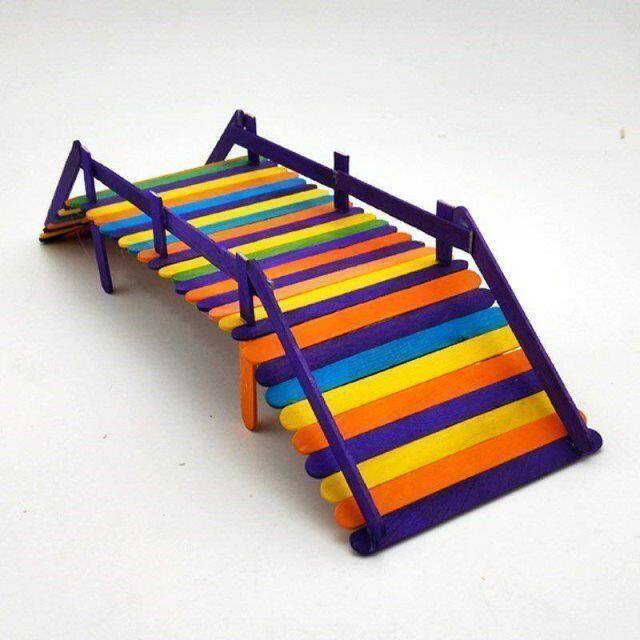 新牙签桥雪糕棒棍木条模型材料木桥创意手工木棒手工(不是成品)