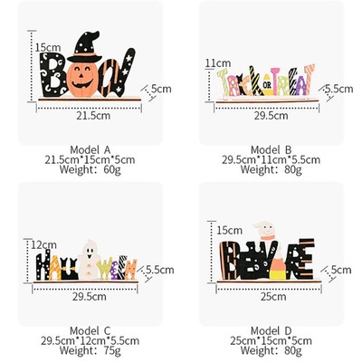 Halloween Wood Decorations DIY Ghost Letter Festival Ornamen