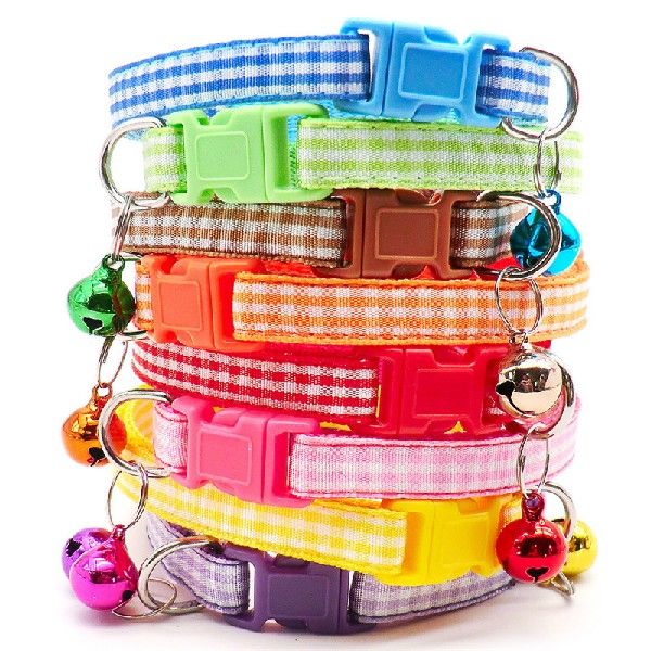 1PC Pet Cat Collar Safety Buckle Suitable Plaid Cat Collar